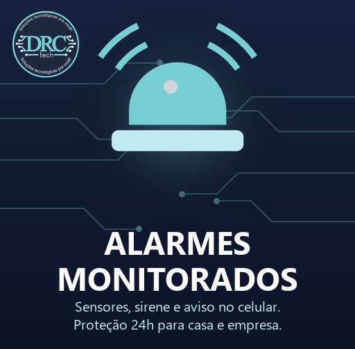 Alarmes monitorados — sensores, sirene e aviso no celular
